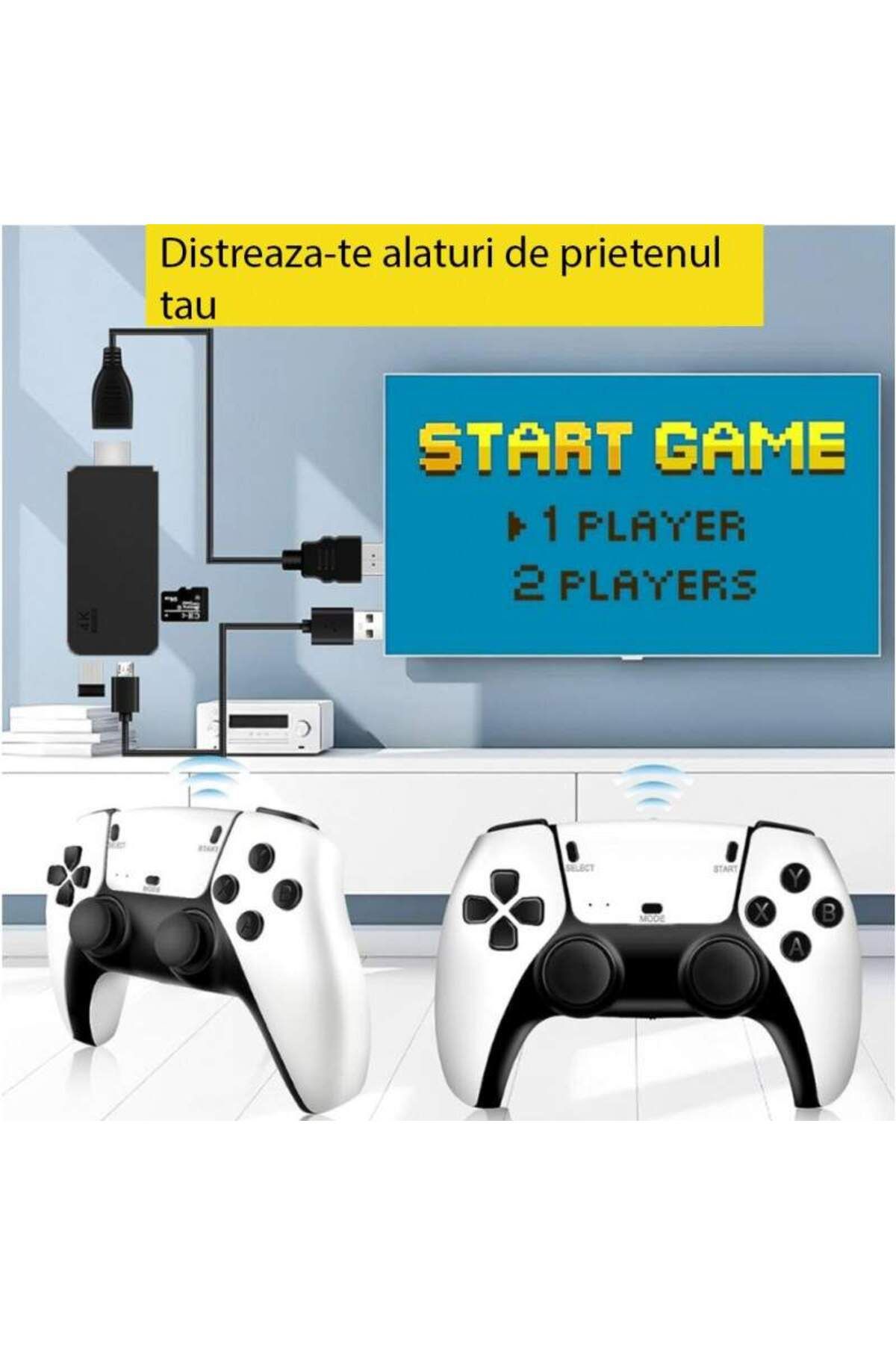 SIKS-Retro Game Console, 20,000 Video Games, Compatible with 9 Emulators, 2 x Wireless Controller 3
