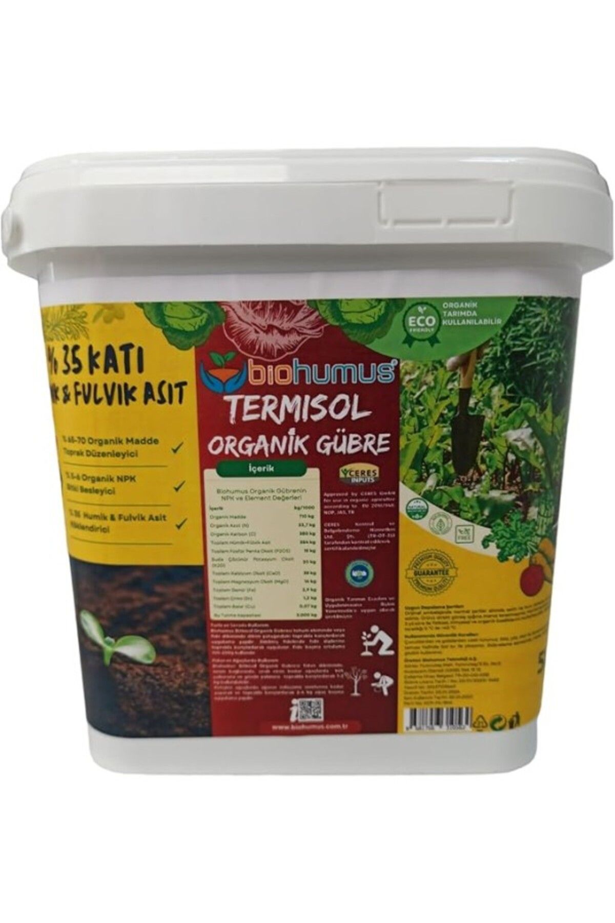 ShopZum Biohumus Humik Fulvik Asit, Organik Gübre, Organik Sertifikalı, Kök Geliştirici, Toprak Düzenley