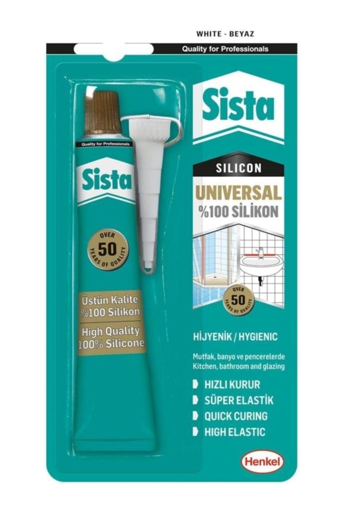 ShopZum Sista Universal Silikon, Üstün Kalite %100 Şeffaf Silikon, Mutfak, Banyo Ve Pencereler Için Hızlı