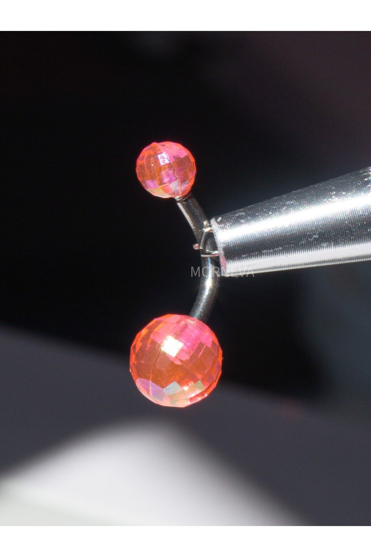 MORNEVA Pembe Disko Topu Göbek Belly Piercingi