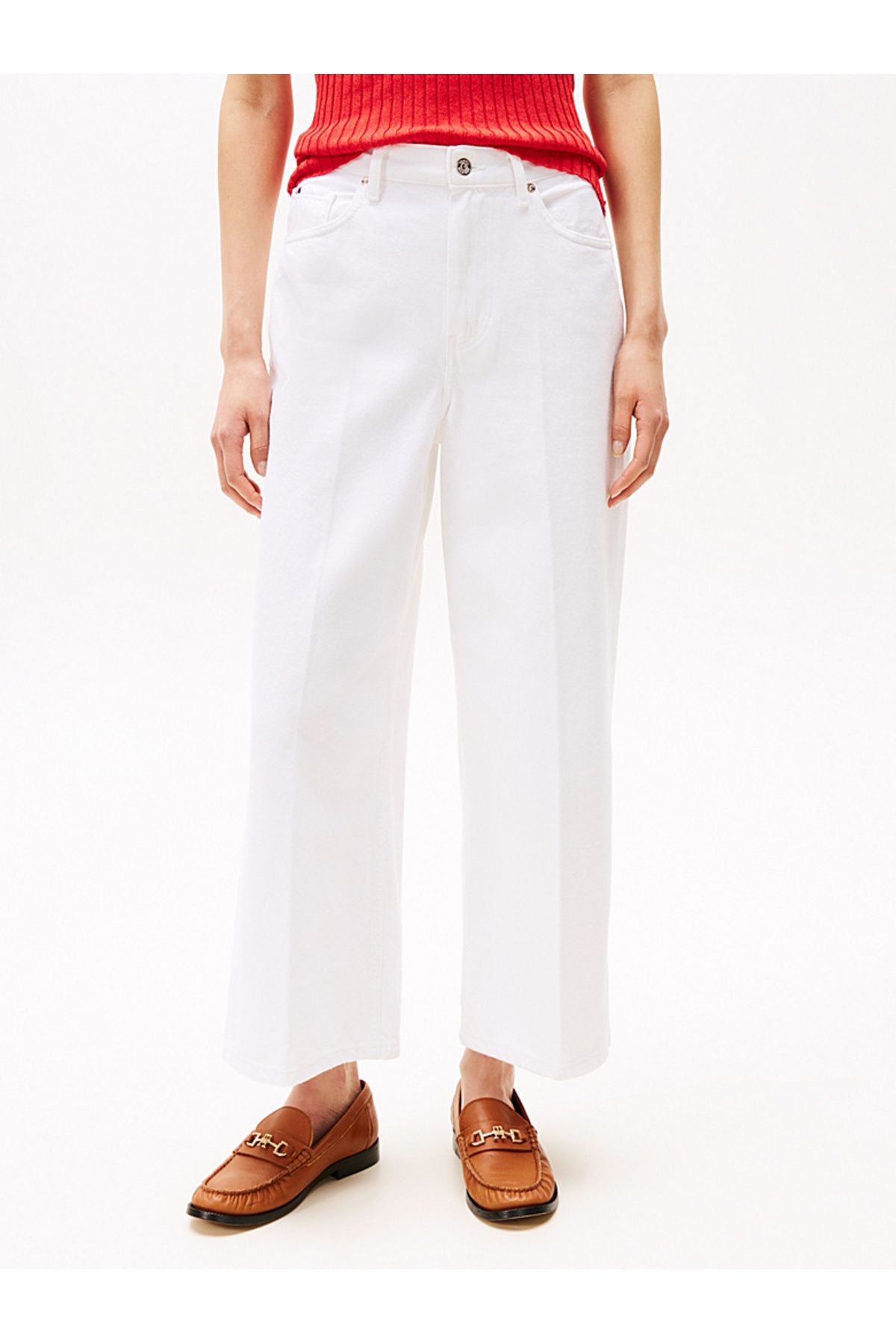 Tommy Hilfiger High Rise Wide Leg Ankle Jeans