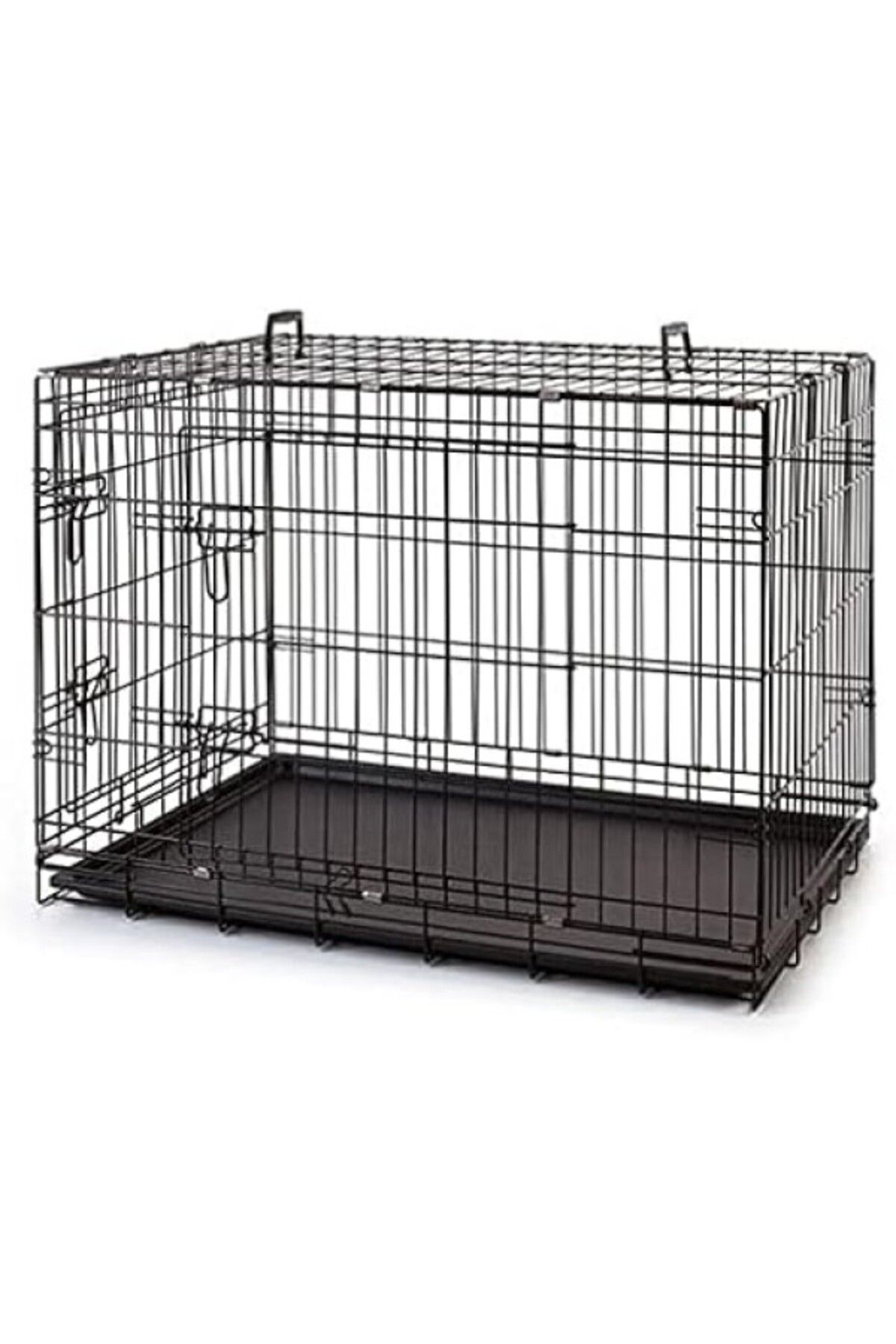 ShopZum Metal Köpek Kafesi Siyah 107x71x78cm