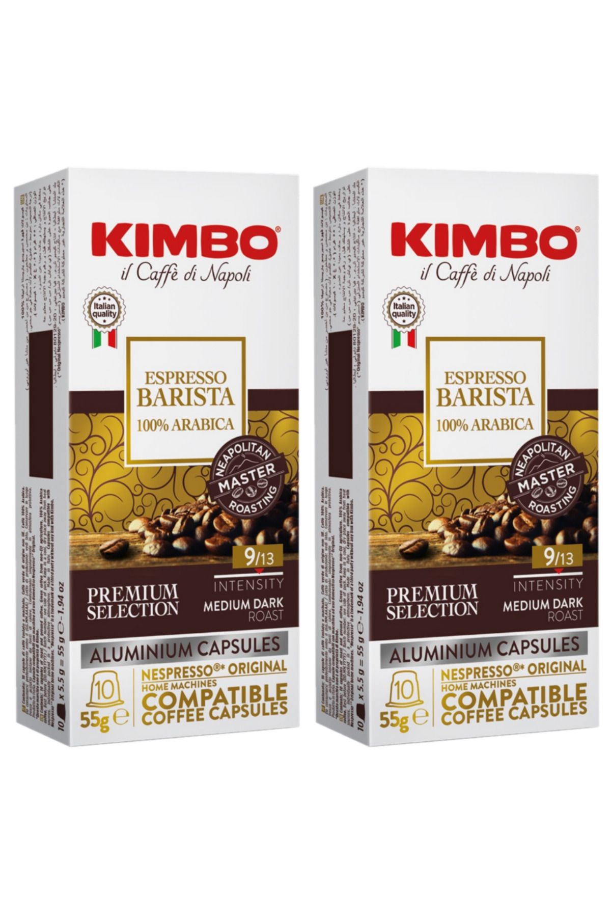 Kimbo Barista Armonia 100% Arabica Nespresso Uyumlu Kapsül Kahve (Alüminyum) (10'lu Kutuda) (2'li Set)