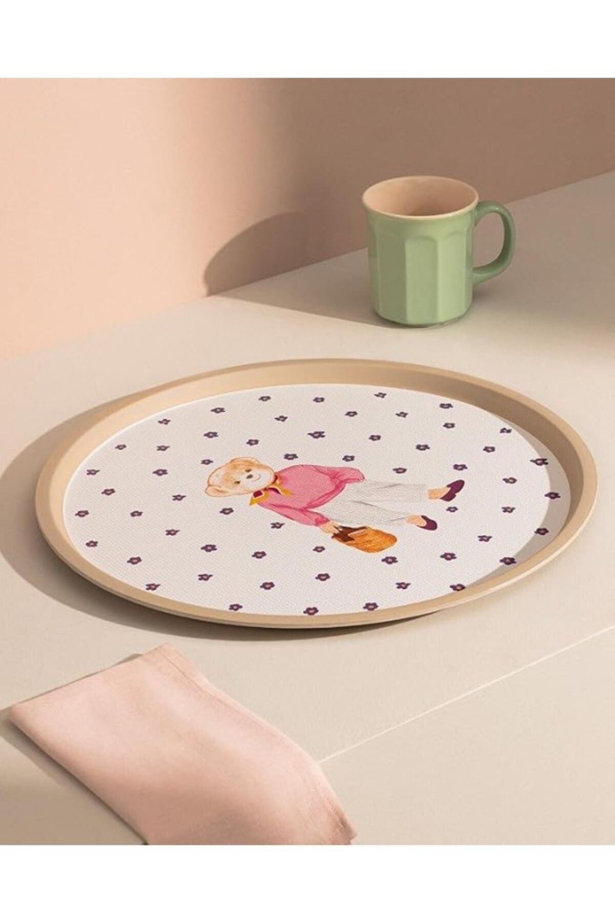 ShopZum Madame Patrice Yuvarlak Tepsi, Mor