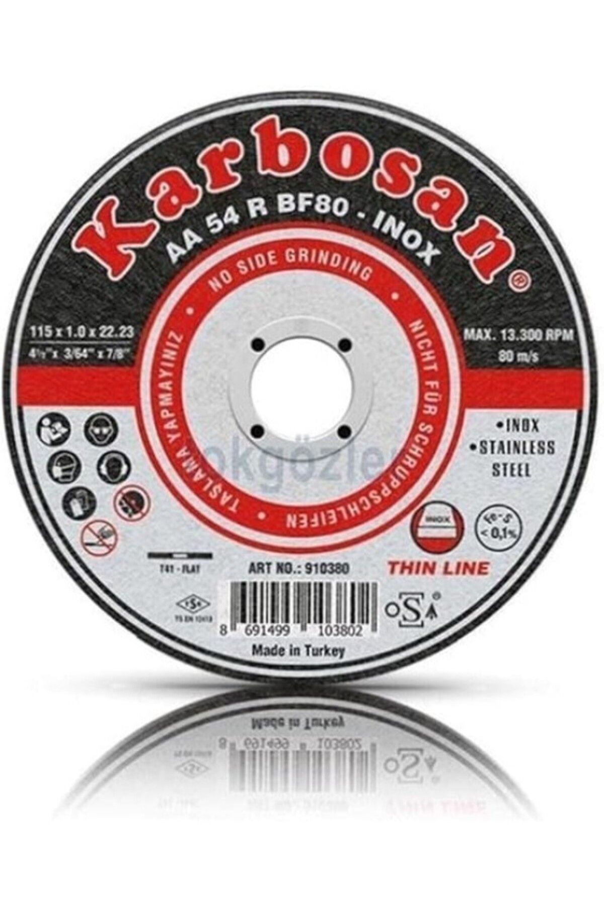 ShopZum Karbosan 115X1 Inox Paslanmaz 25'Li Kesme Taşı