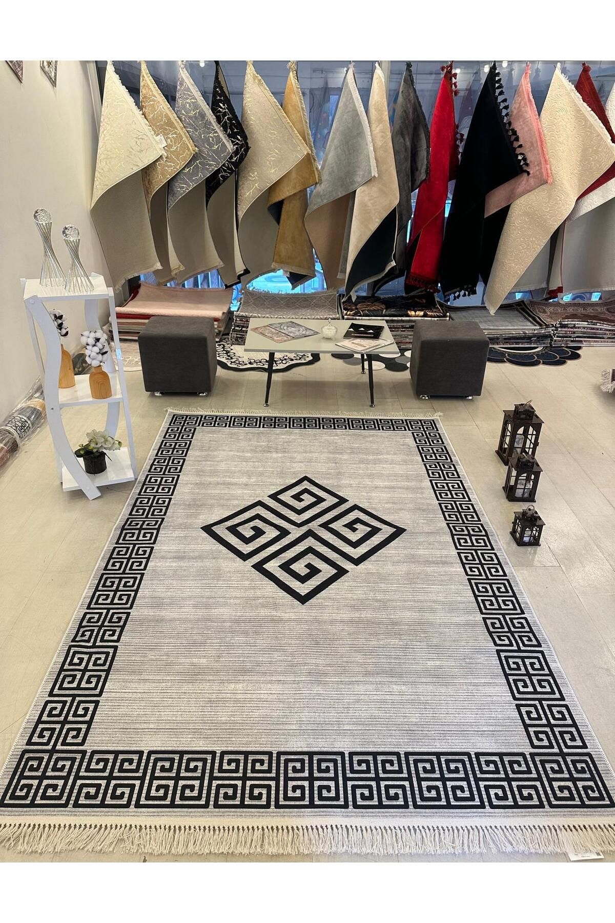 Home Dijital Baskılı Halı Modern Desen Kaymaz Taban Makinede Yıkanabilir Salon Mutfak Halısı