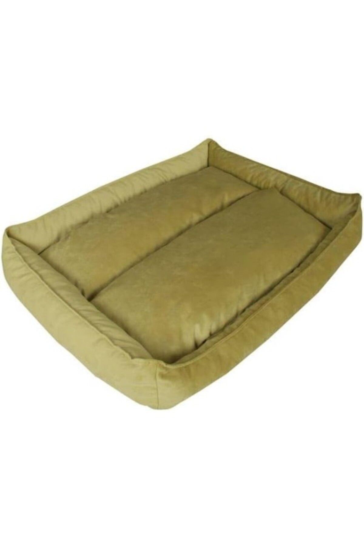 ShopZum Yıkanabilir Kumaş Konforlu Köpek Yatağı Sarı Medium 65x45