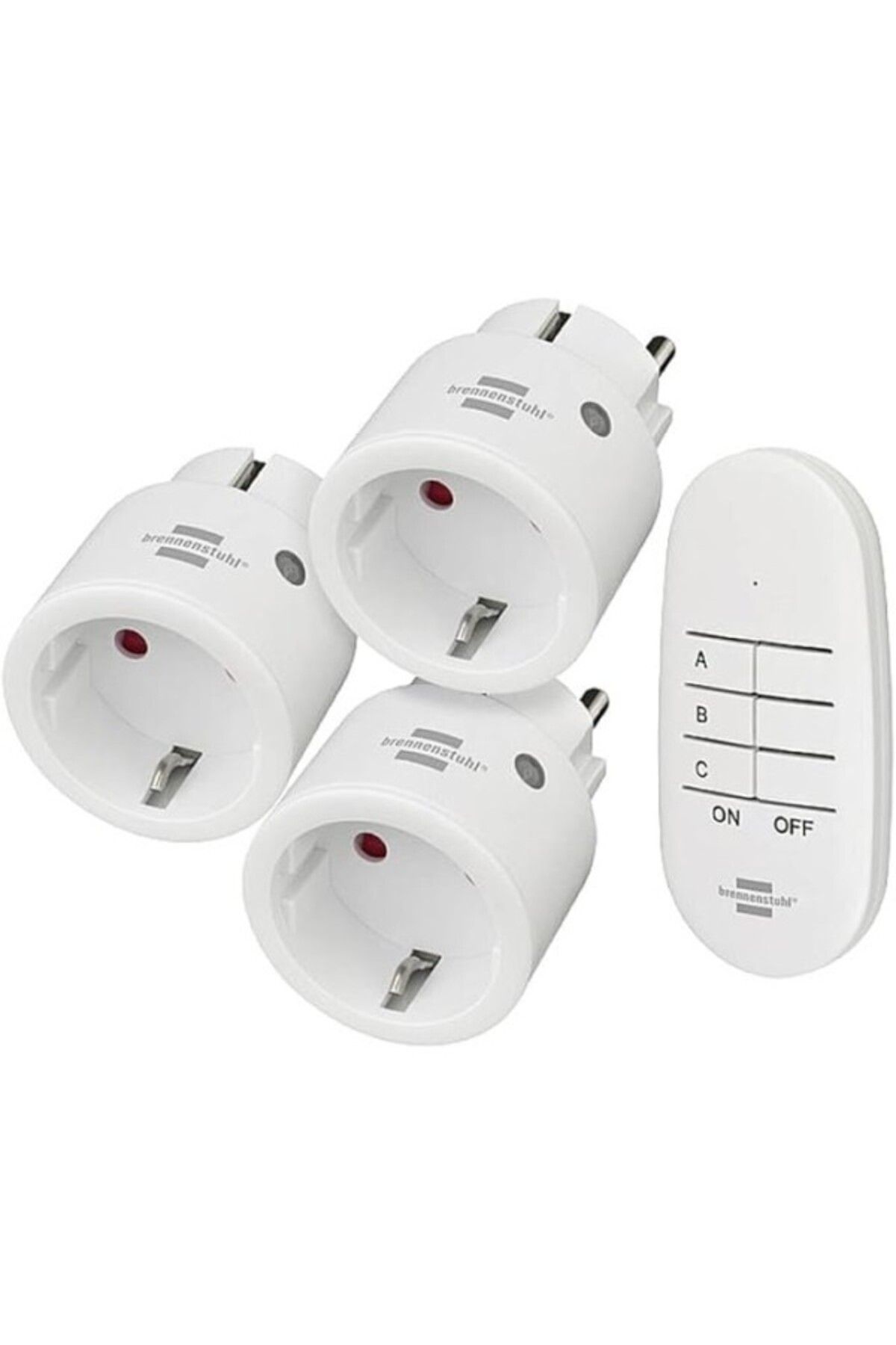 ShopZum Brennenstuhl Comfort-Line Mini 3+1 Kablosuz Priz Seti, 3&Amp;Apos;Lü Uzaktan Kumanda Seti (Iç Mekan