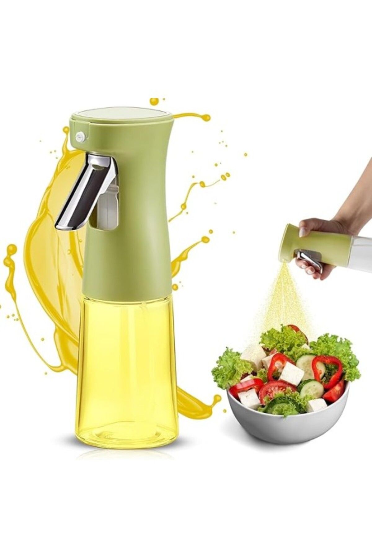 ShopZum Güncelçarşı 240Ml Yağ Zeytinyağı Püskürtücü, Airfryer Sprey Şişesi, Cam Yağ Spreyi, Hava Fritözü