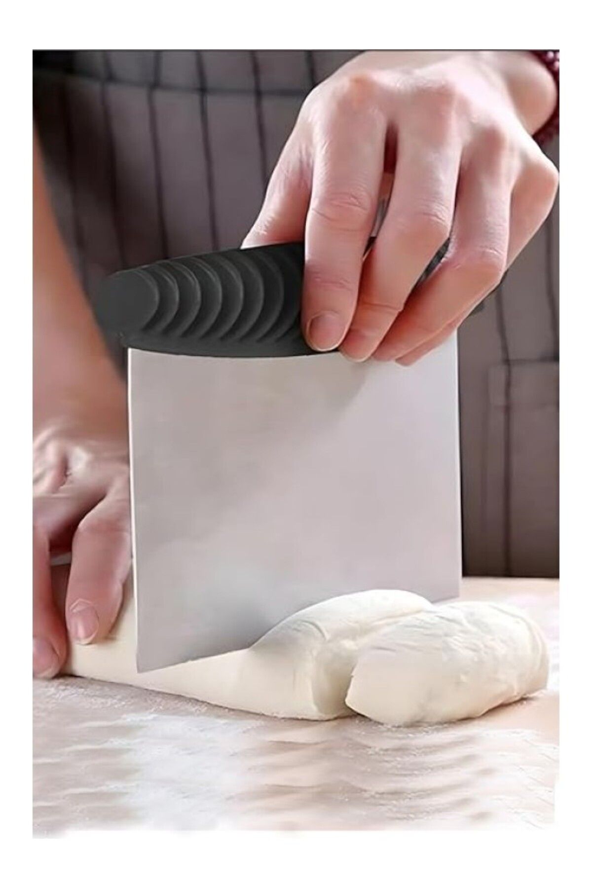 ShopZum Profesyonel Paslanmaz Çelik Hamur Spatulası, 12 Cm Genişlik, Ergonomik Saplı, Çok Amaçlı Mutfak