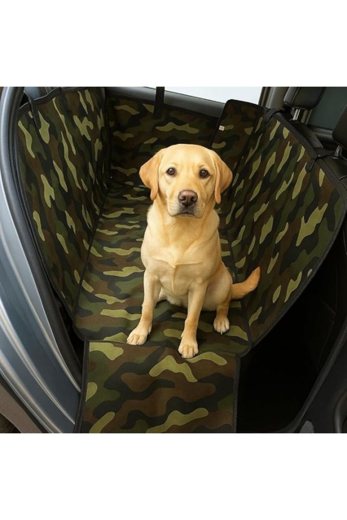 ShopZum Araba Oto Araç Arka Koltuk Köpek Evcil Hayvan Örtüsü Kılıfı Kamuflaj Desenli