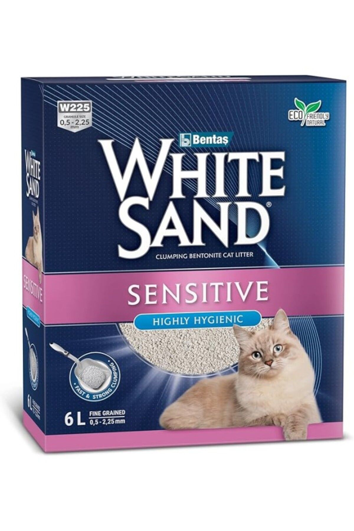 ShopZum Whitesand® W225-6l Box Sensetive Bentonite Kedi Kumu
