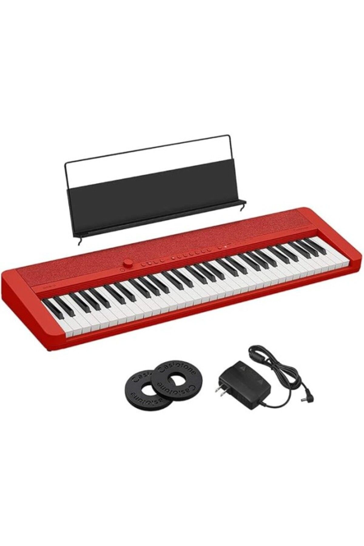ShopZum Ct-S1Rd Casiotone Piyano Klavye, 61 Vuruşa Duyarlı Tuşlu, Kırmızı