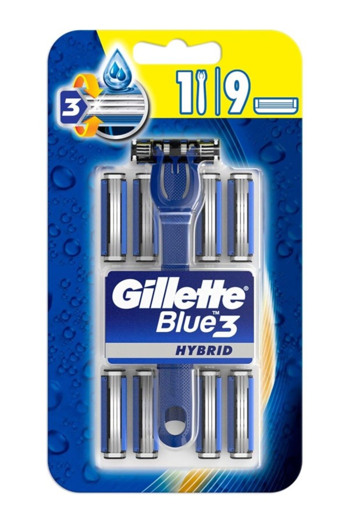 ShopZum Blue3 Hybrid Erkek Tıraş Makinesi + Yedek Tıraş Bıçağı 9&Apos;Lu