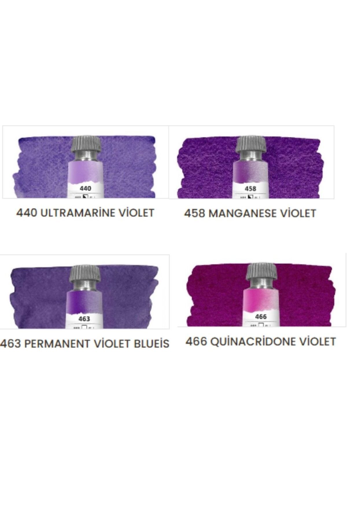 Maimeri Blu Pro Tüp Sulu Boya,Watercolor 12 ml,4'Lü Purple Tones Set