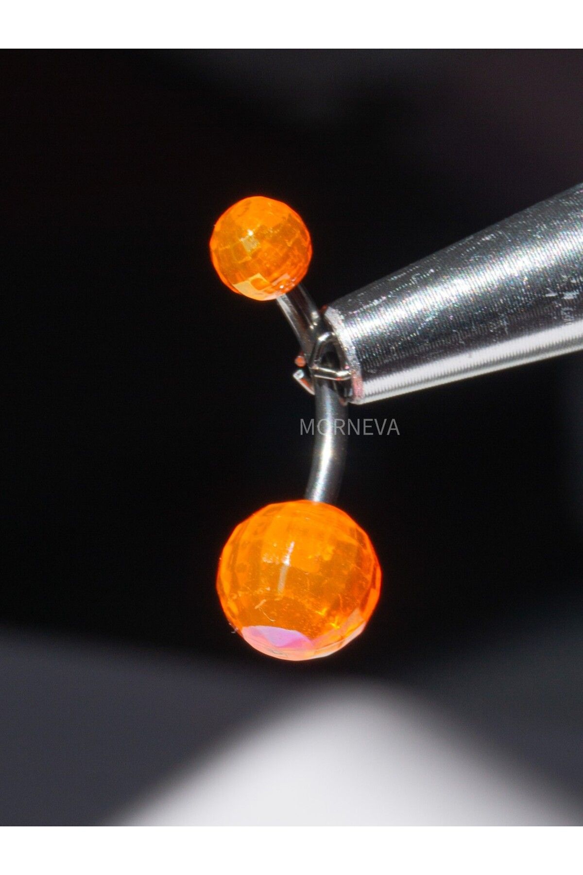 MORNEVA Turuncu Disko Topu Göbek Belly Piercingi