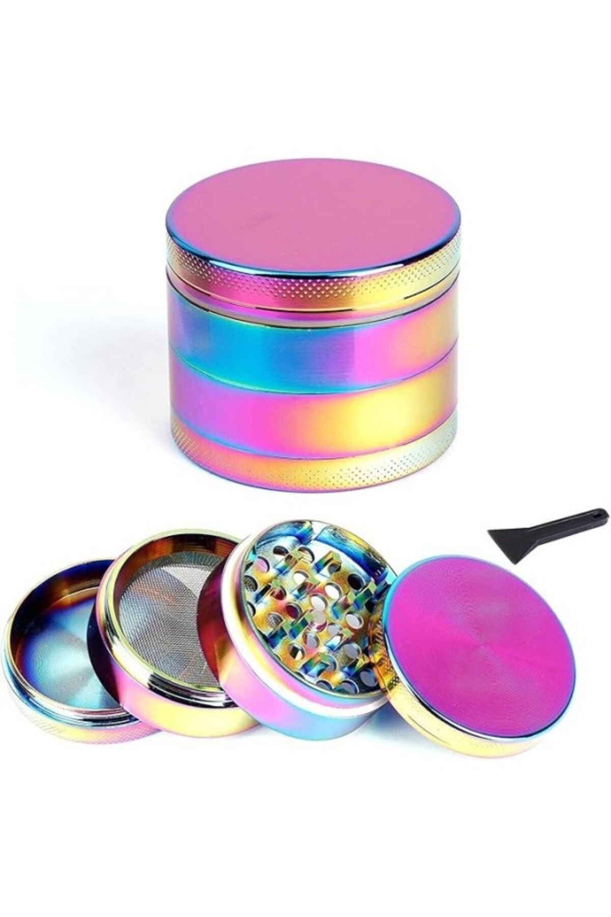 ShopZum Valkyrie 50 Mm 4 Katmanlı Mıknatıslı Çinko Alaşım Herbal Grinder Baharat Bitki Ot Tütün Öğütücü