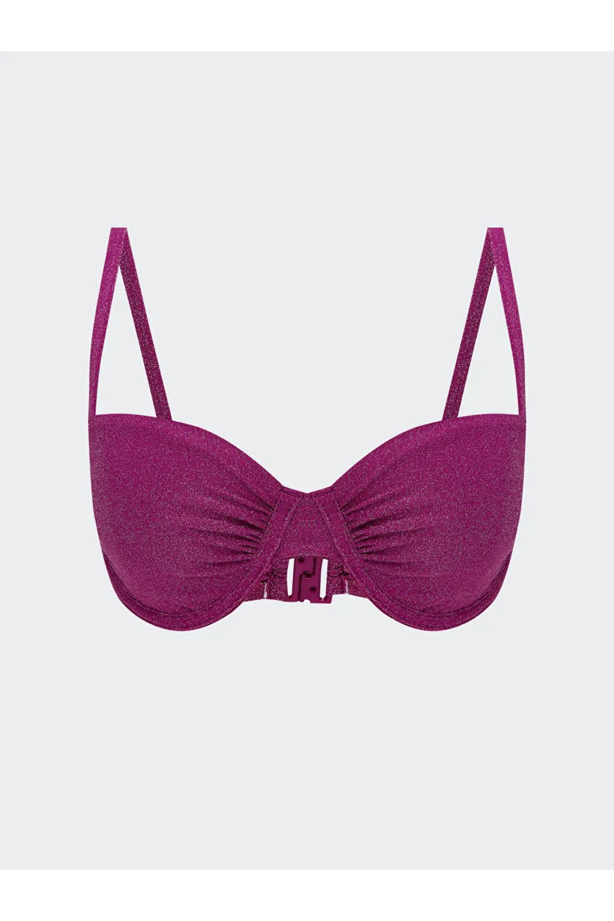 LC Waikiki LCW DREAM Fuşya Dikişli Pedli Simli Büzgülü Kadın Bikini Üst