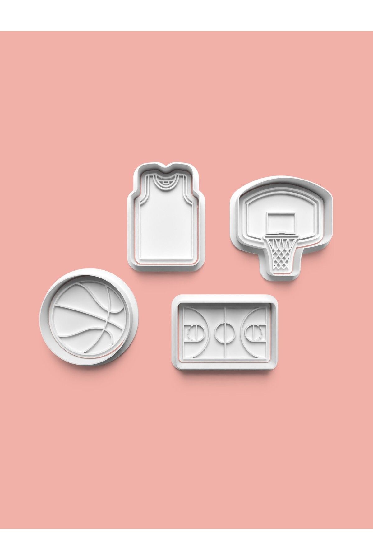 AKTASTORE Basketbol Kurabiye Kalıbı Ve Şeker Hamuru Kalıbı 4'lü set