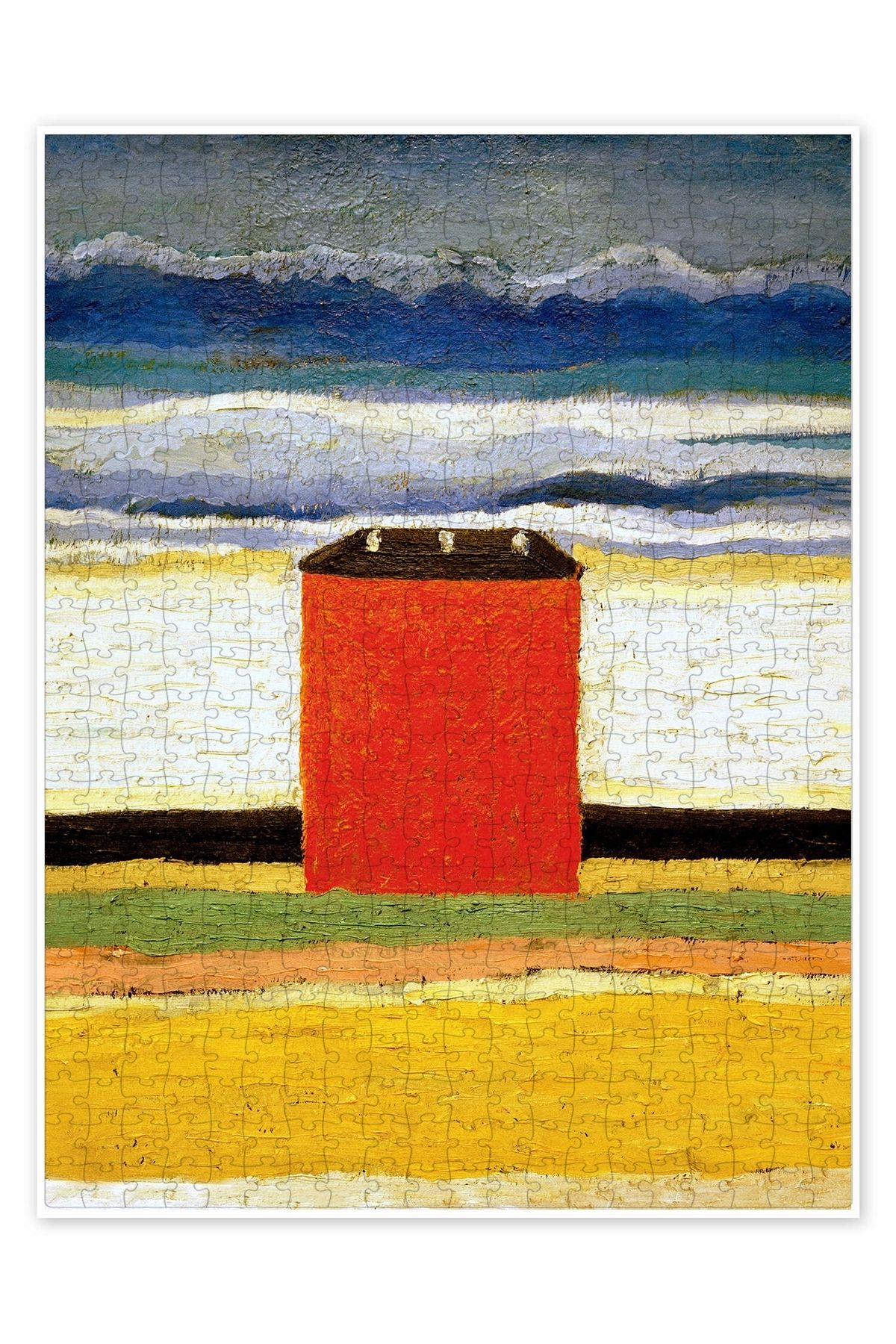 Jeronkarji Kırmızı ev 500 Parça Puzzle Yapboz Bohem Soyut Sanat Temalı