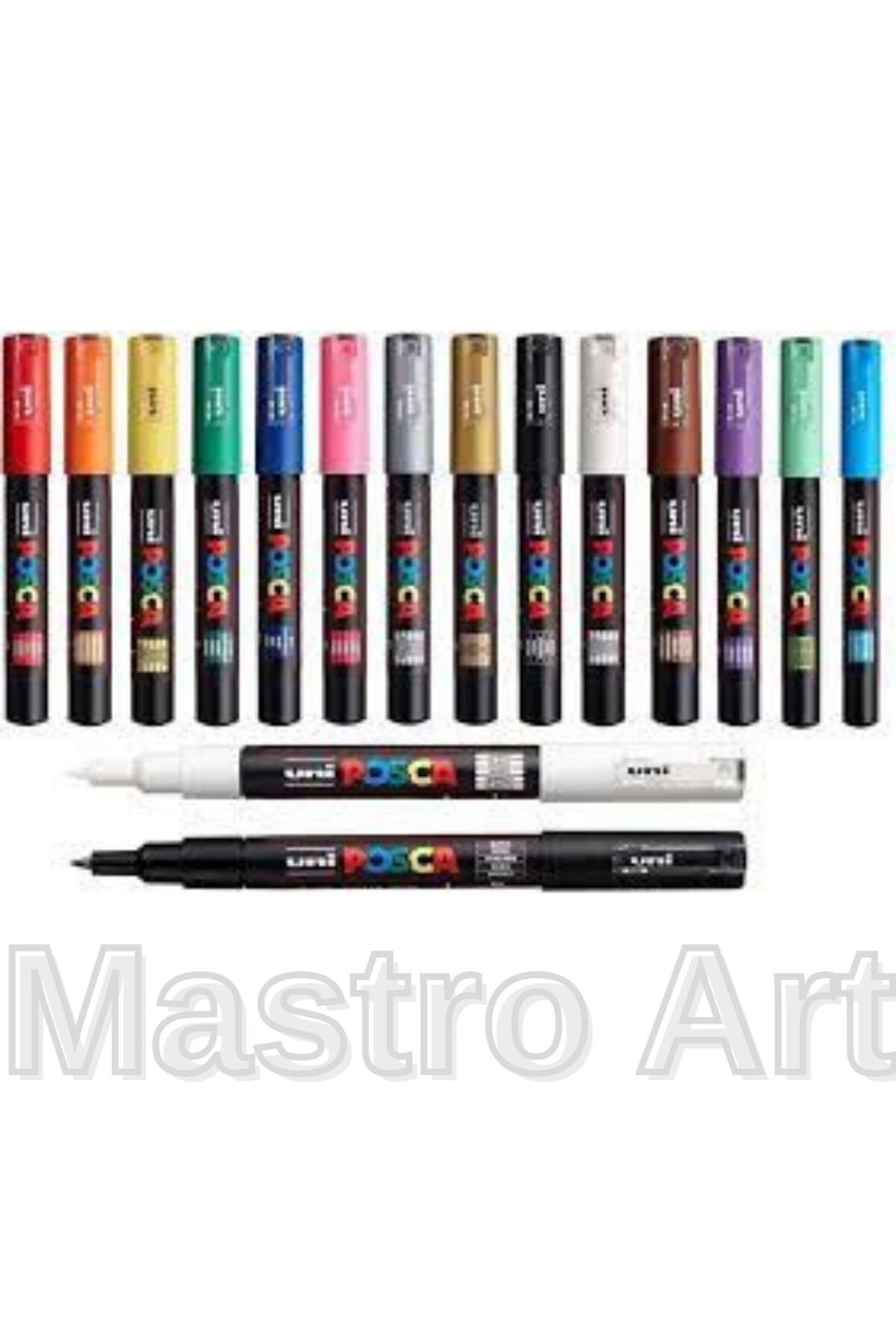Mastro Art Posca Marker Akrilik Kalem Pc-1m (0.7MM) Ana Ve Ara Renkler 16'lı Set