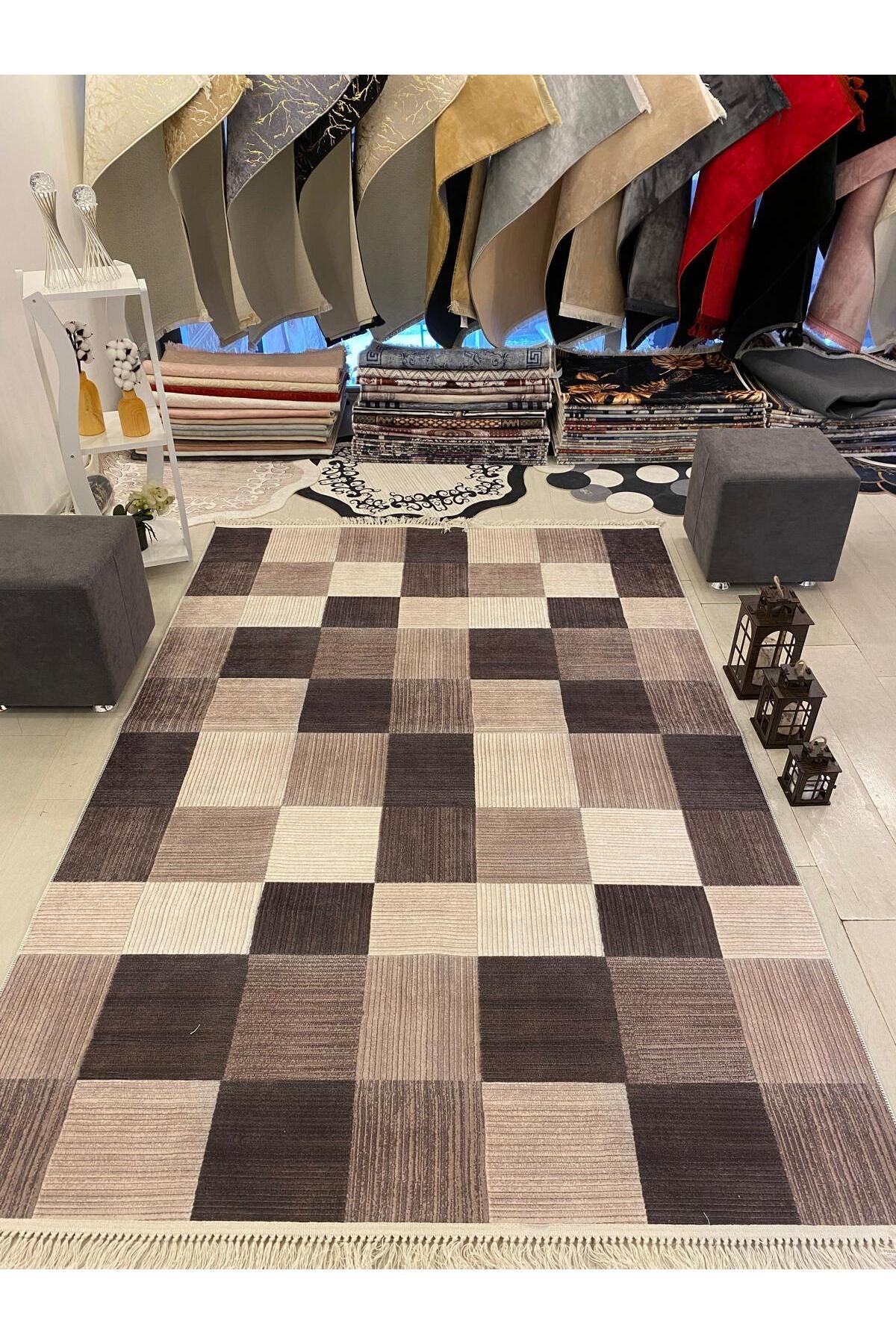 Home Dijital Baskılı Halı Modern Desen Kaymaz Taban Makinede Yıkanabilir Salon Mutfak Halısı