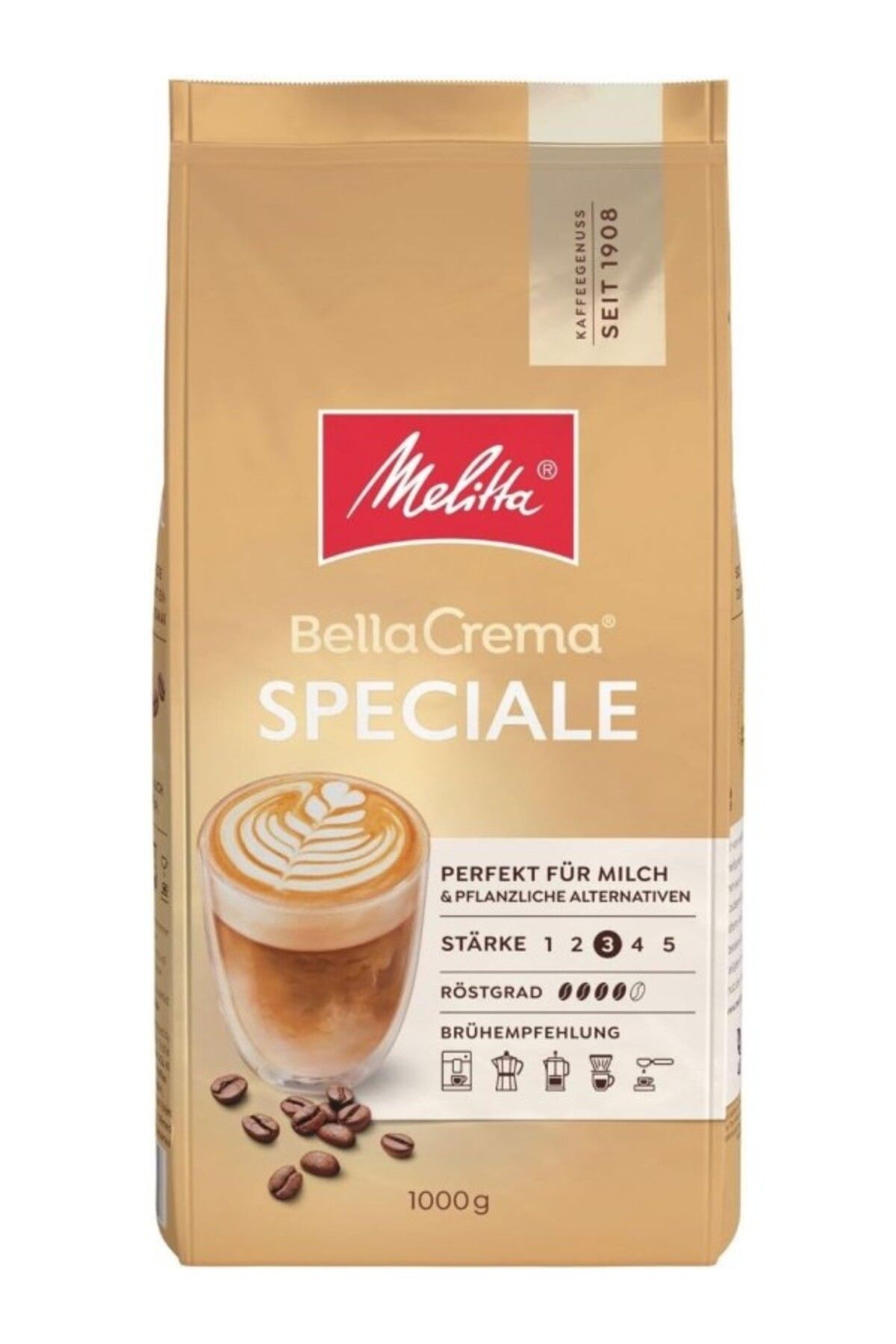 ShopZum Bellacrema Speciale Çekirdek Kahve, 1 Kg, Bütün Çekirdekli