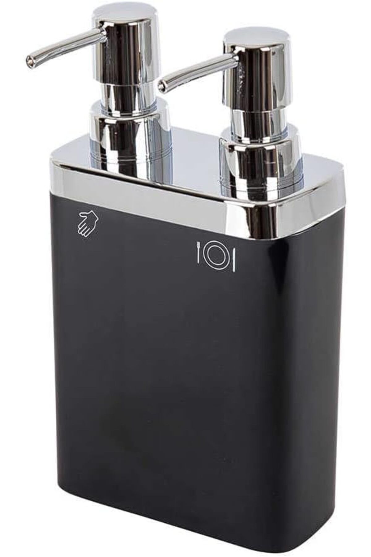 yenibagshop Viva 2'Li Sıvı Sabunluk, 6 x 12.5 x 22 cm, Siyah (M-E11-06)