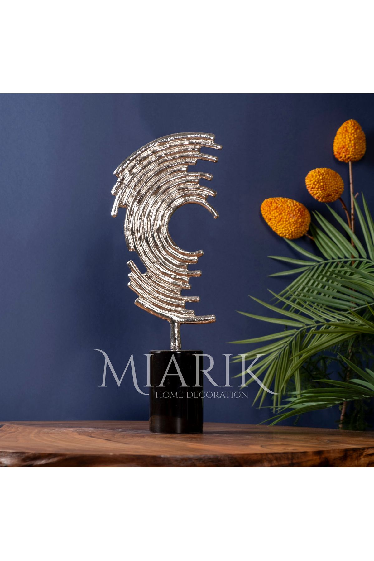 MIARIK DESIGN & DEKORASYON Dekoratif Mermer Kaideli Tek Yarım Ikon Obje Aksesuar