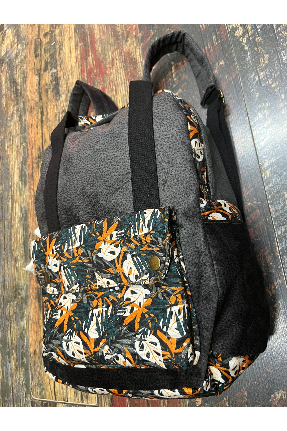 street&bagdnz Etnik Otantik Su Geçirmez Laptop Bölmeli Taşıma Kollu Sırt Çantası fotoğrafı 3 (önizleme)