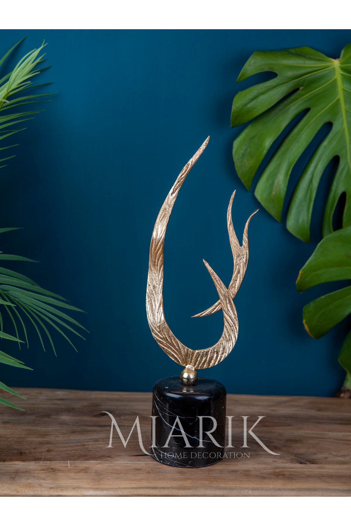 MIARIK DESIGN & DEKORASYON Dekoratif Mermer Kaideli Uzun Ateş Obje