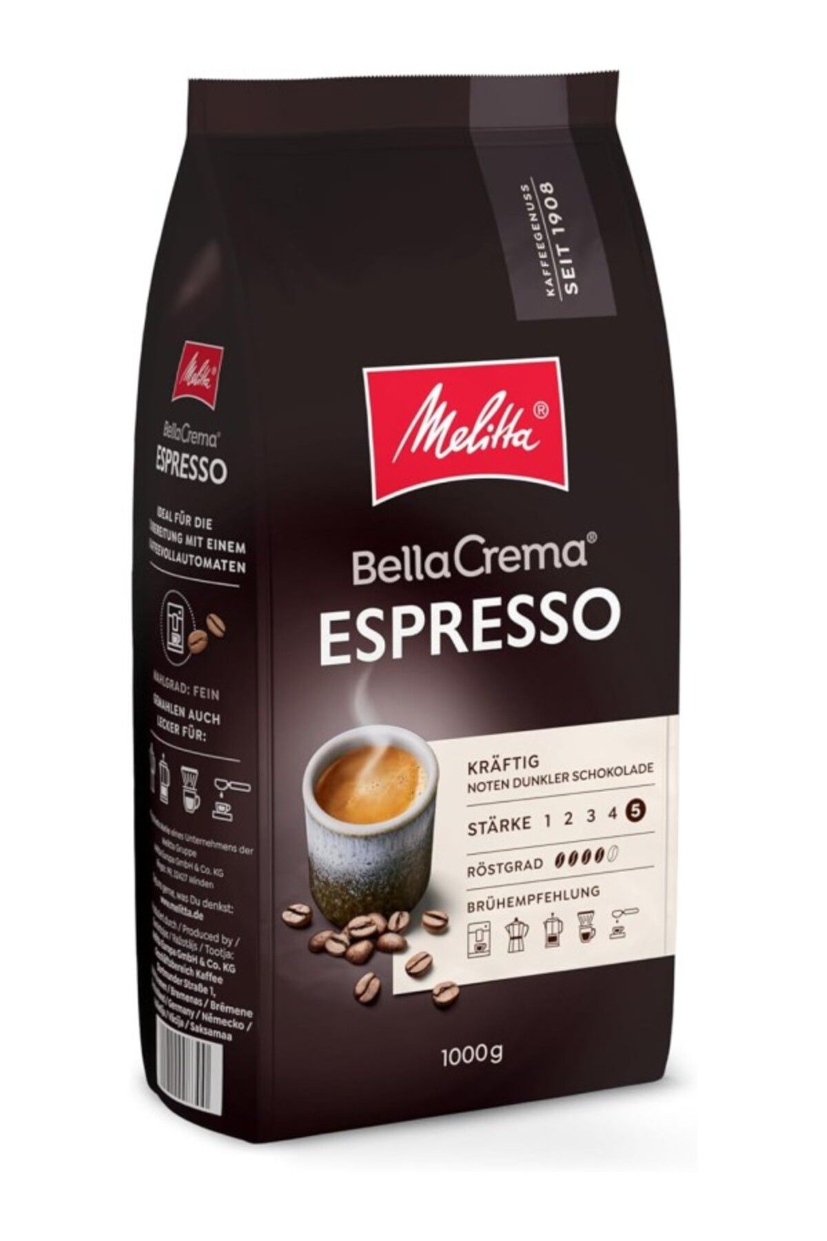 ShopZum Bellacrema Espresso, Bütün Çekirdekli, 1 Kg