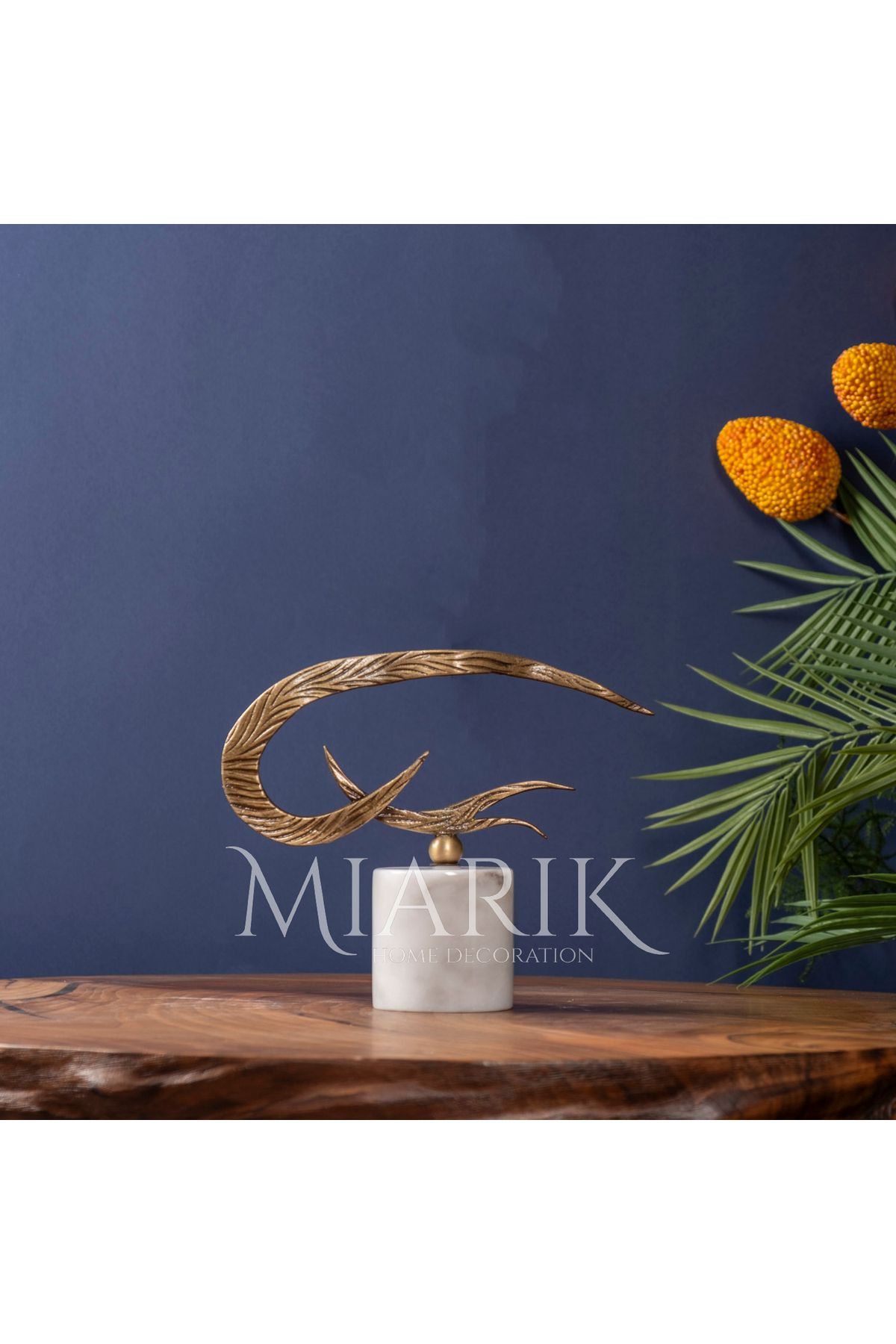MIARIK DESIGN & DEKORASYON Dekoratif Mermer Kaideli Kisa Ateş Obje