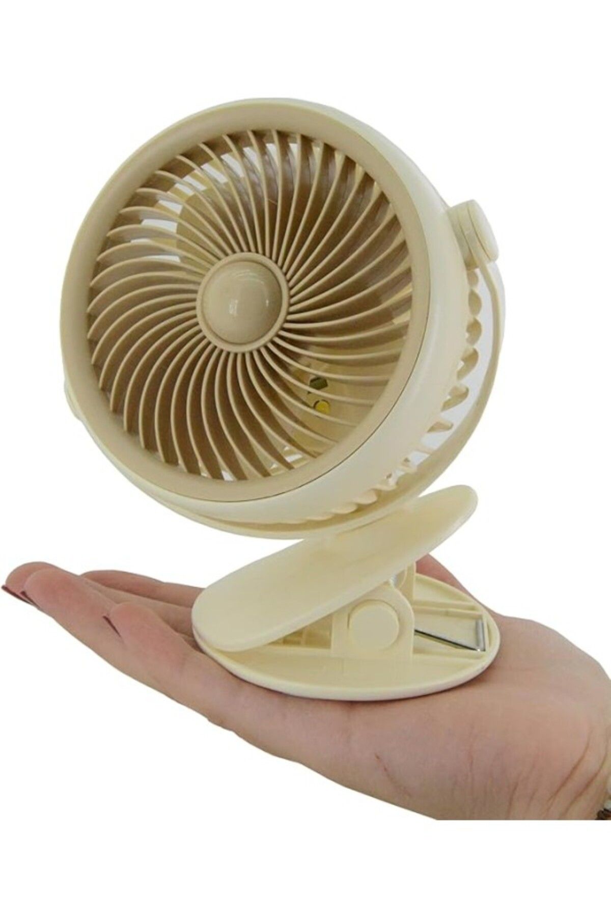 ShopZum Taşınabilir Mini Usb Şarjlı Fan Kıskaçlı Masa Kenarına 3 Kademeli Hız Ayarı Şarj
