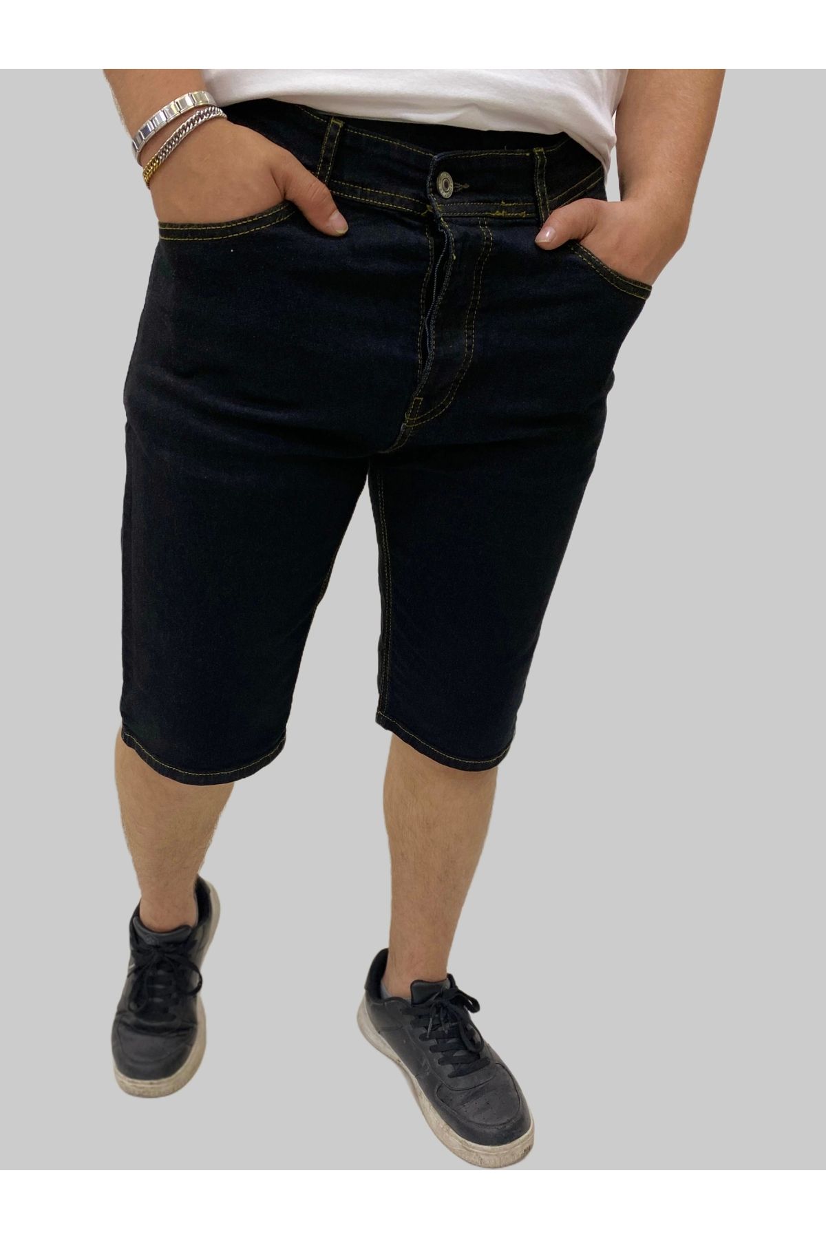 daniel milano Erkek Sers Denim Pamuklu Slim Fit Siyah Kot Kapri