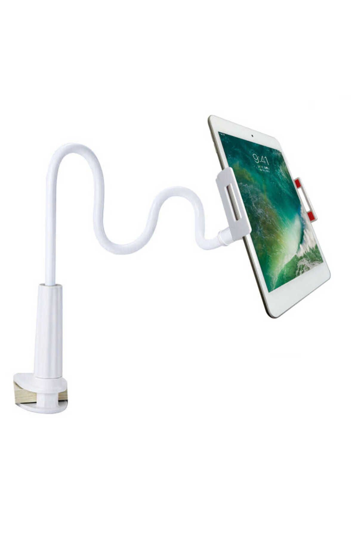 Canpay Ofis Ev İçi Masa Üstü Telefon & Tablet Tutucu Esnek Uzun Kollu 75cm Boy, 360° Dönen, 4-10.6" Uyumlu