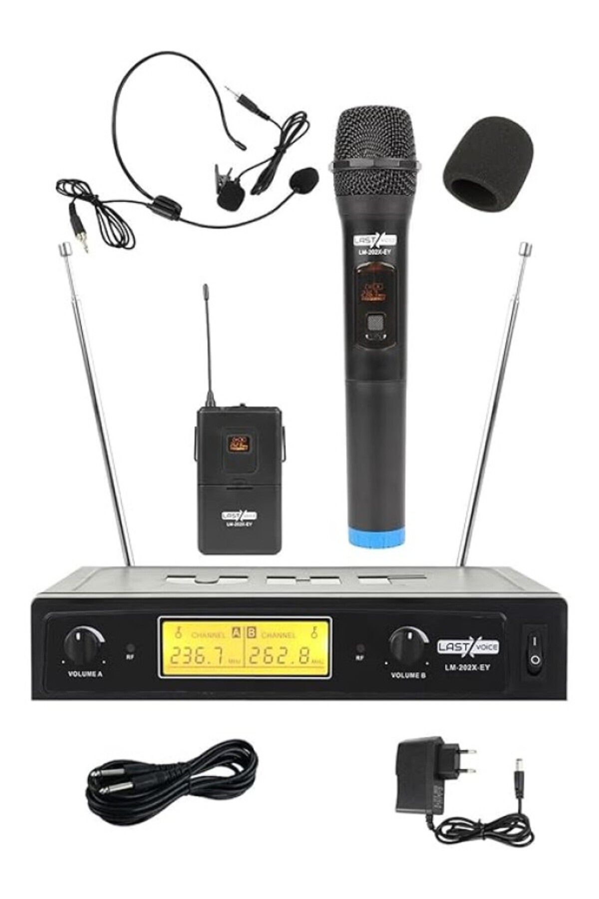 ShopZum Lastvoice Lm-202Eh Çiftli Telsiz Kablosuz El Ve Headset Mikrofon