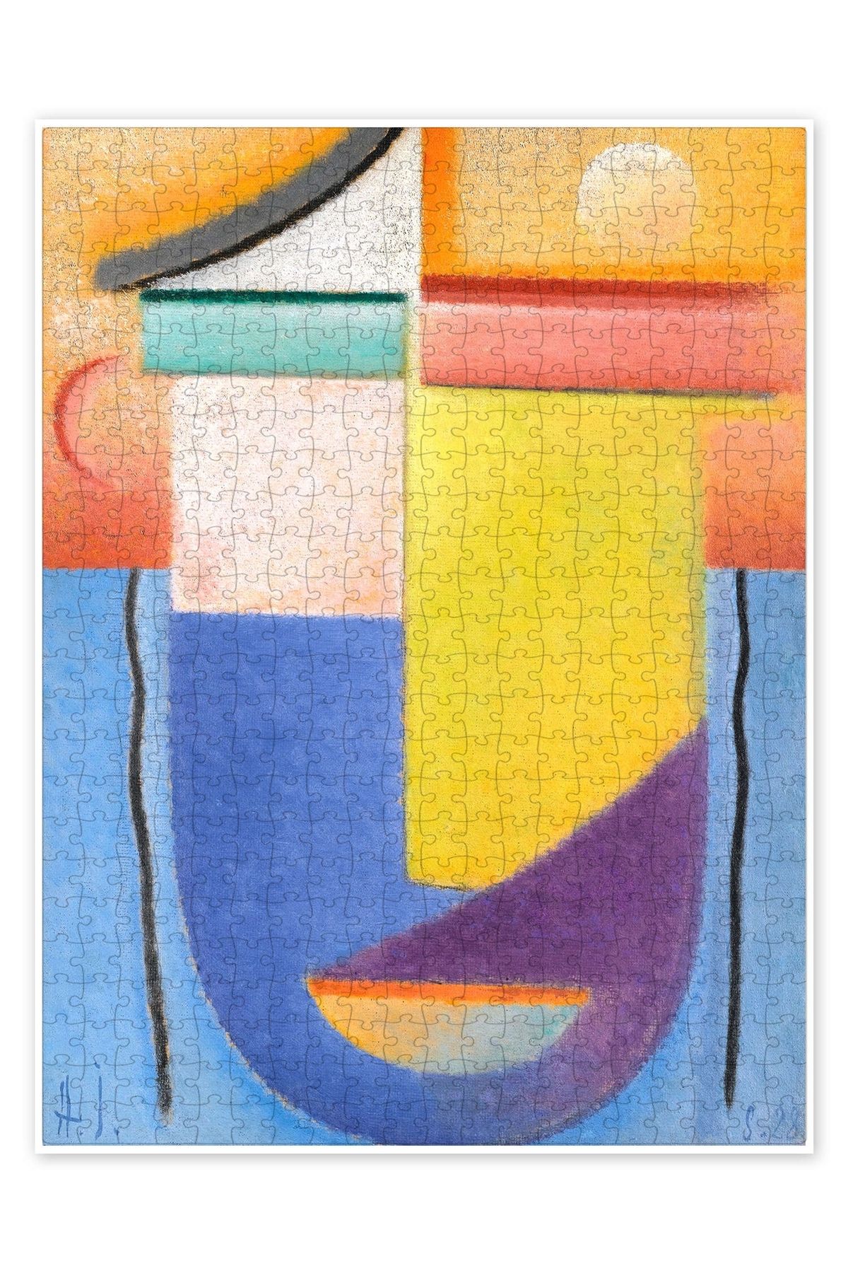 Jeronkarji Soyut baş - su ve ışık 500 Parça Puzzle Yapboz Bohem Soyut Sanat Temalı