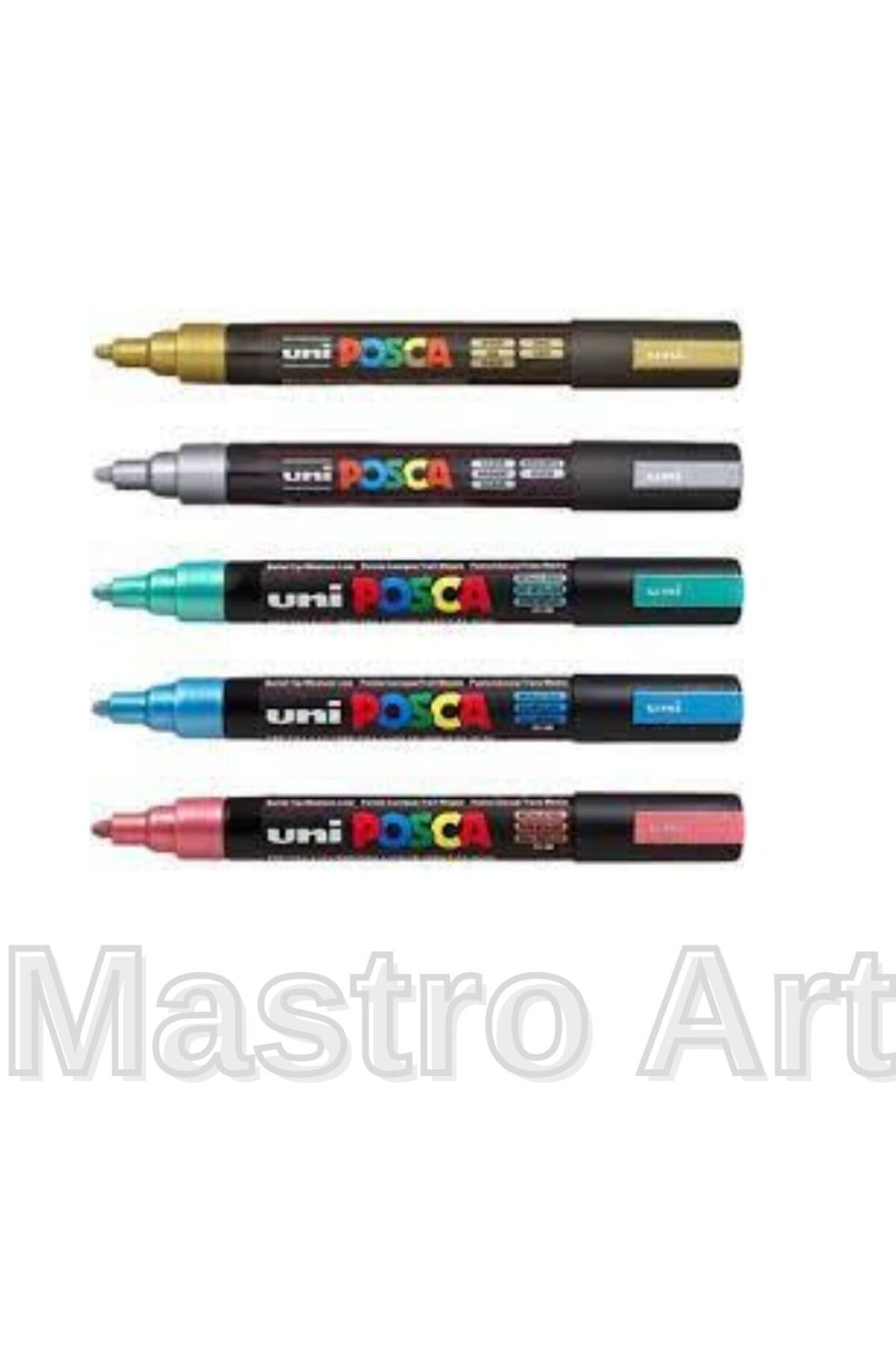 Mastro Art Posca Marker Akrilik Kalem Pc-5m (1.8-2.5MM) 5'li Metalik Set
