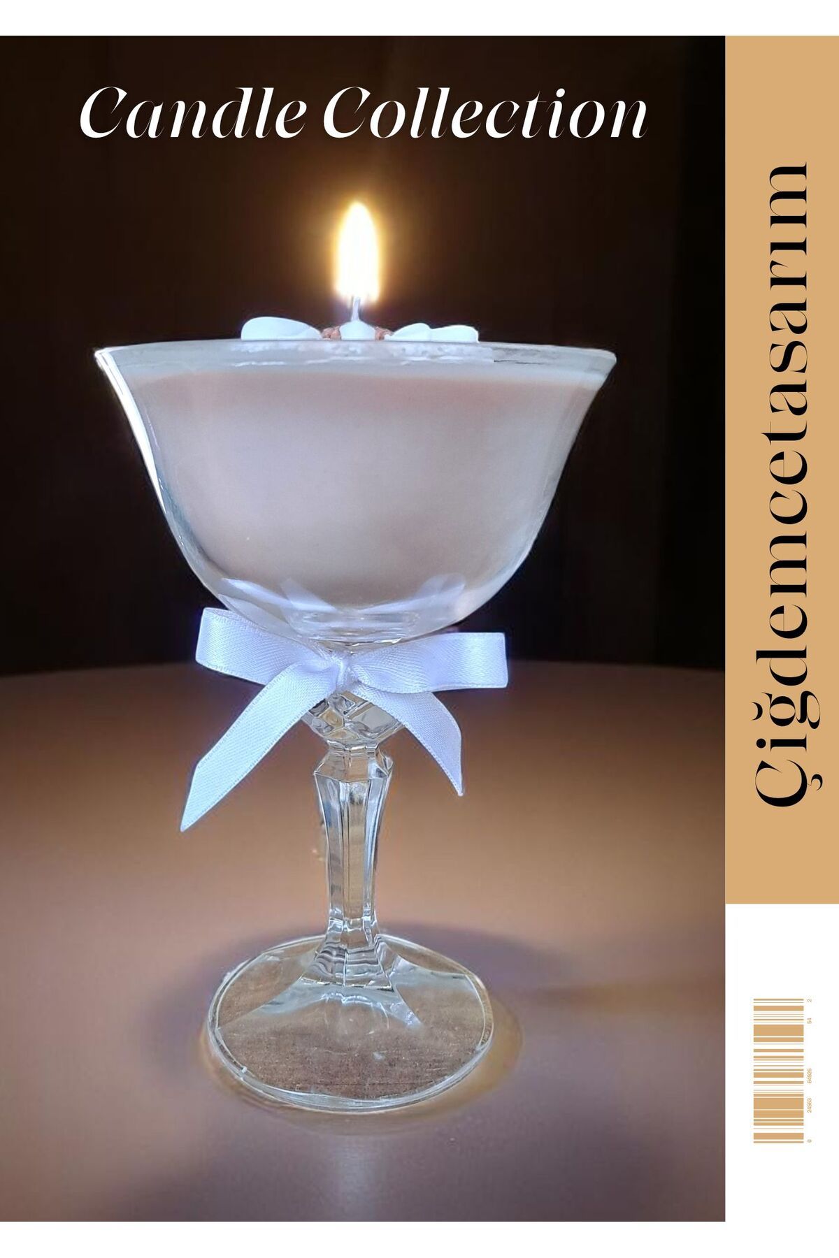 çiğdemcetasarım Cam Kasede Dekoratif Hediyelik Aroma Kokulu Mum, Doğal El Yapımı Hediyelik