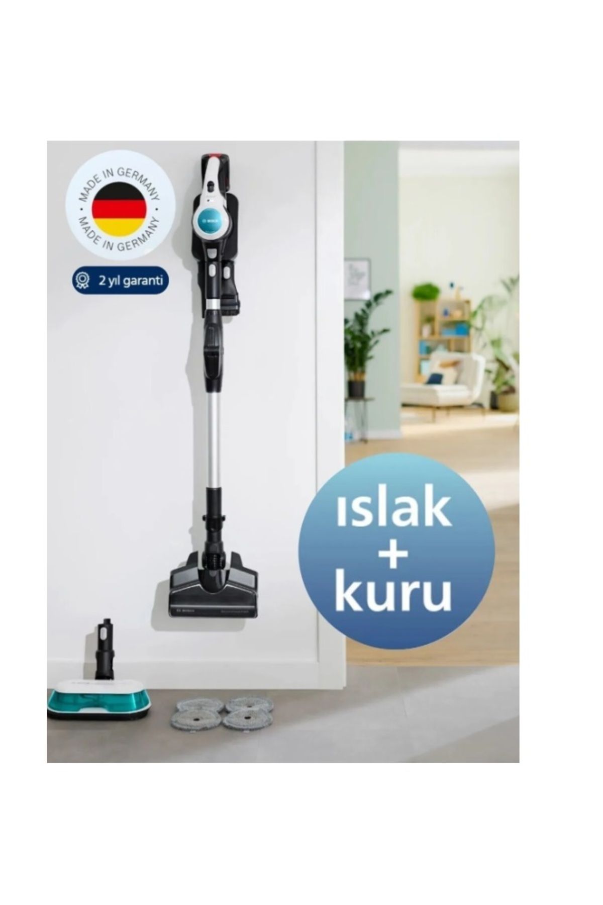 Bosch 2'si 1 Arada Islak ve Kuru Temizlik, ÇİFT Batarya HEPA Filtre-Unlimited 7 ProHygienic Aqua