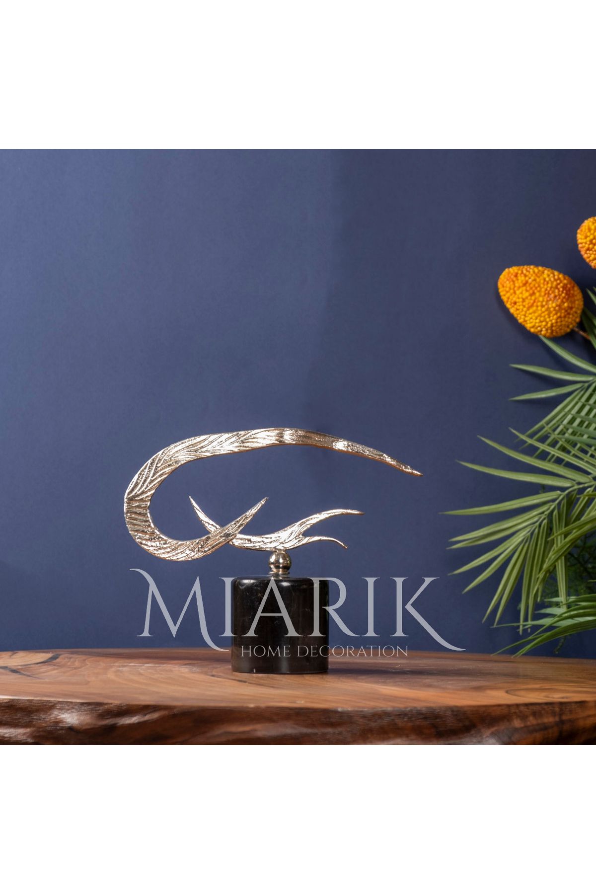 MIARIK DESIGN & DEKORASYON Dekoratif Mermer Kaideli Kisa Ateş Obje