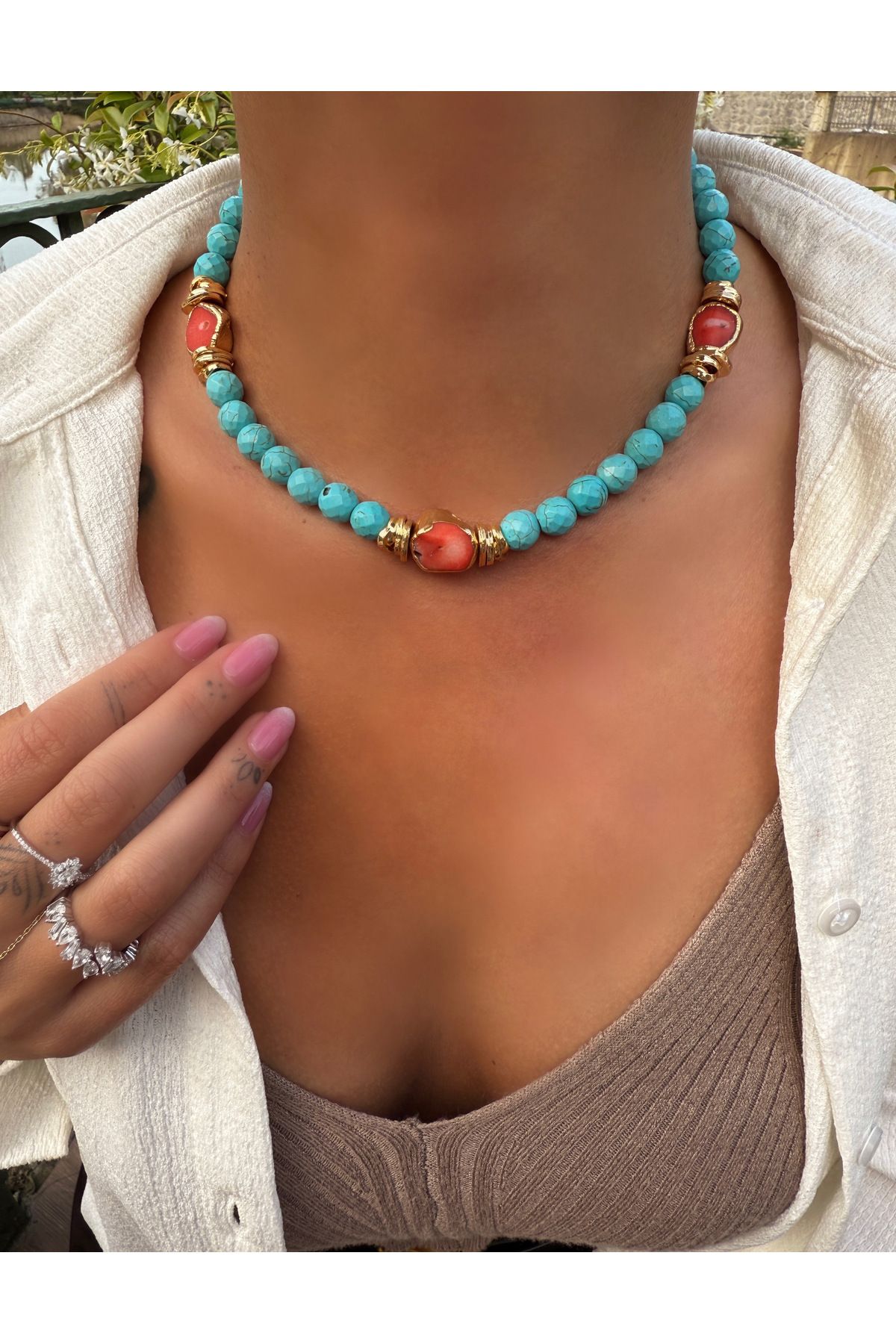 HeyYou Jewelry Doğal taş kolye