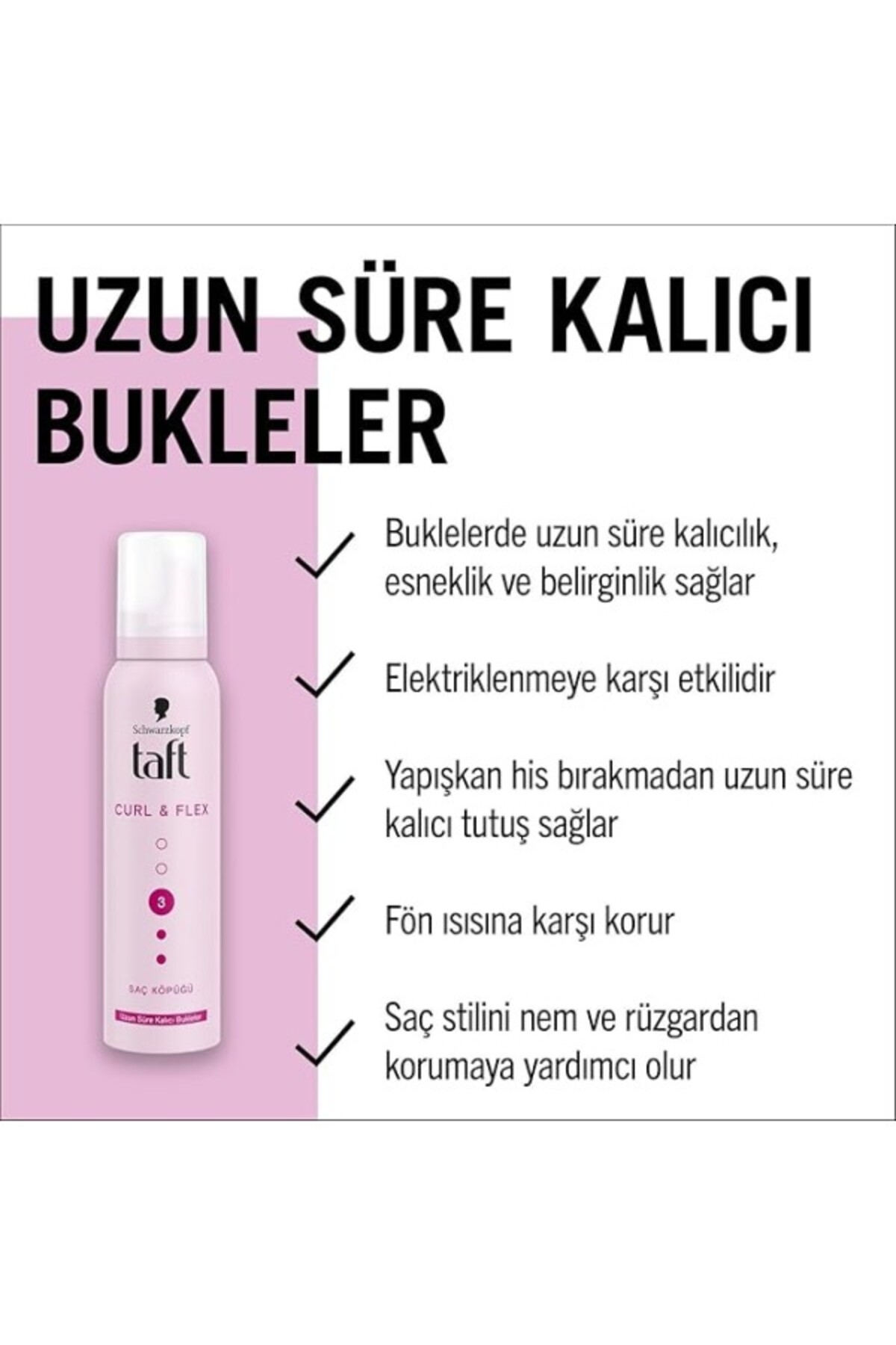 Taft Curl &amp;amp; Flex Köpük 150ml — sungurFRK4235B09D8DQF1FS2U4D1E0 — تصویر 3 از 7