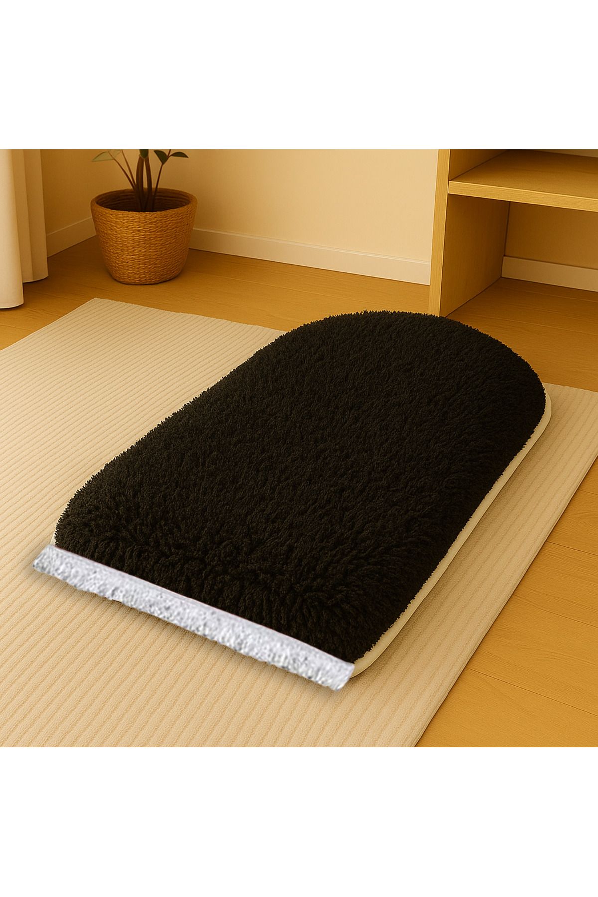 Carpetella 3 CM Süngerli Welsoft Peluş Seccade Ortopedik Kaymaz Deri Tabanlı Namazlık