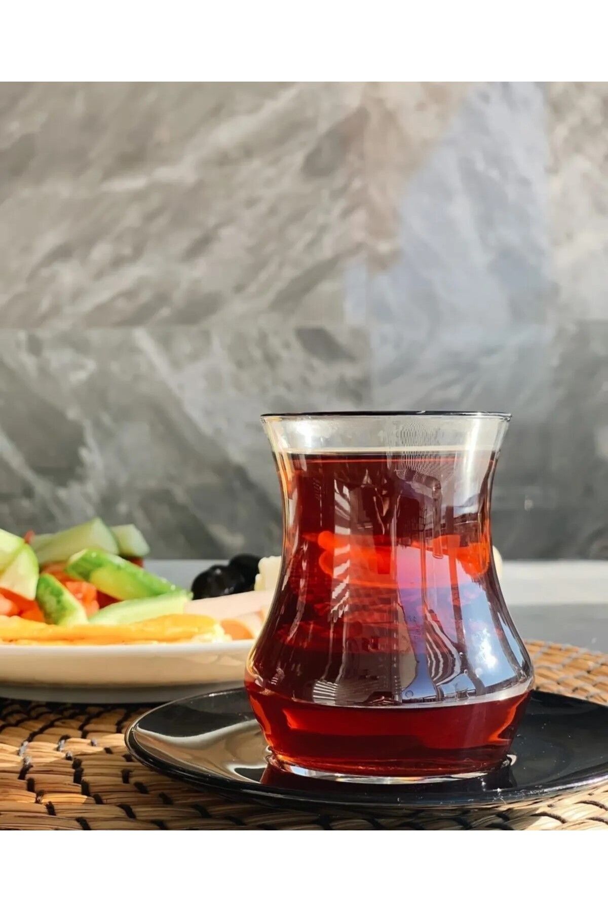 Lelis Glass Luna Siyah Lüks Çay Seti 12 Parça