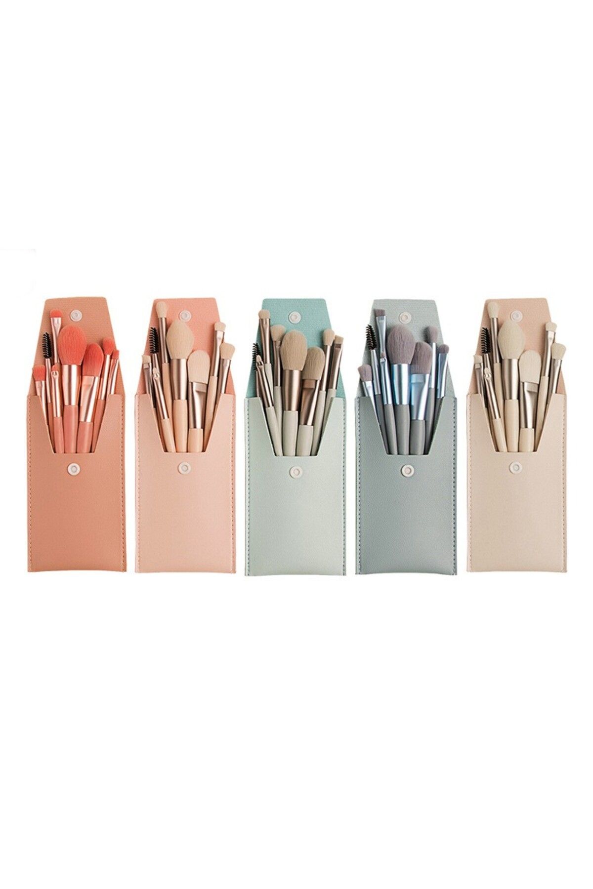 Flippy-Mini portable set of 8 makeup brushes with beige case, Flippy 4