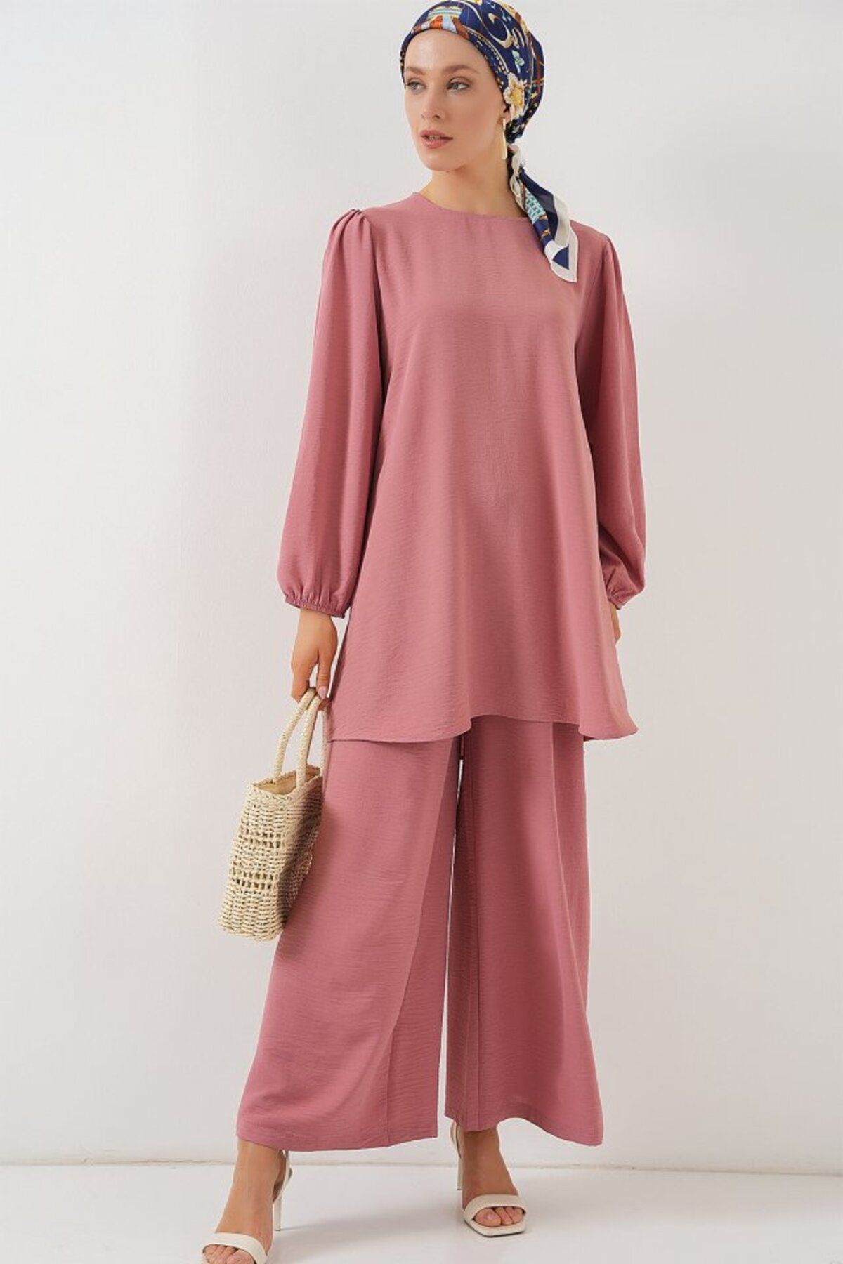 novafems Ayrobin Tunik Pantolon Alt Üst Takım 6712 - Pembe