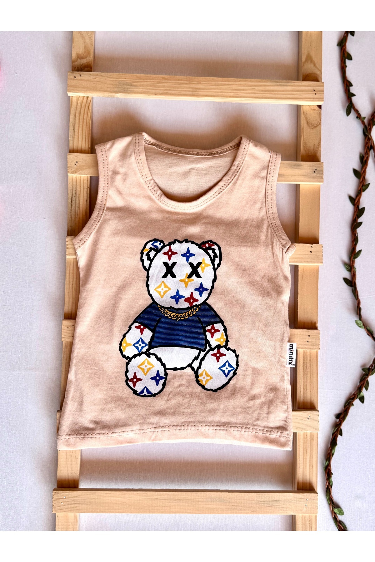 KapsülBebek %100 Pamuk Yazlık Bebek Takım 2’li – Atlet Şort Set, Ayıcık Desenli, Rahat Kesim, Unisex fotoğrafı 2 (önizleme)