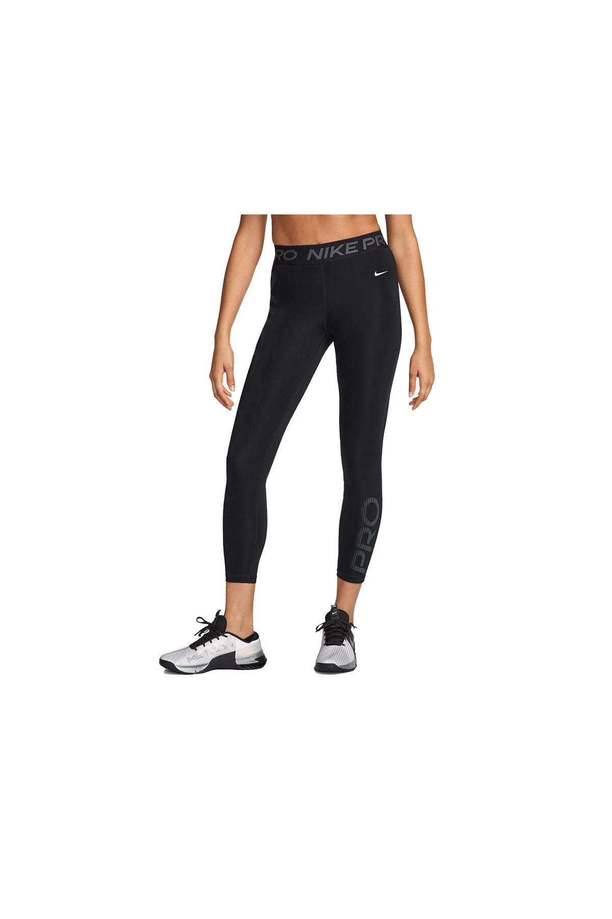 Nike Dri-Fit Pro Yüksek Bel 7/8 Kadın Siyah Tayt